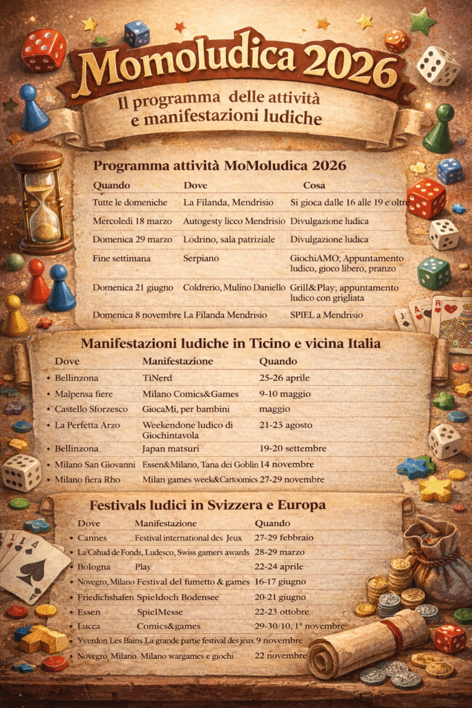 Calendario delle attività momoludiche